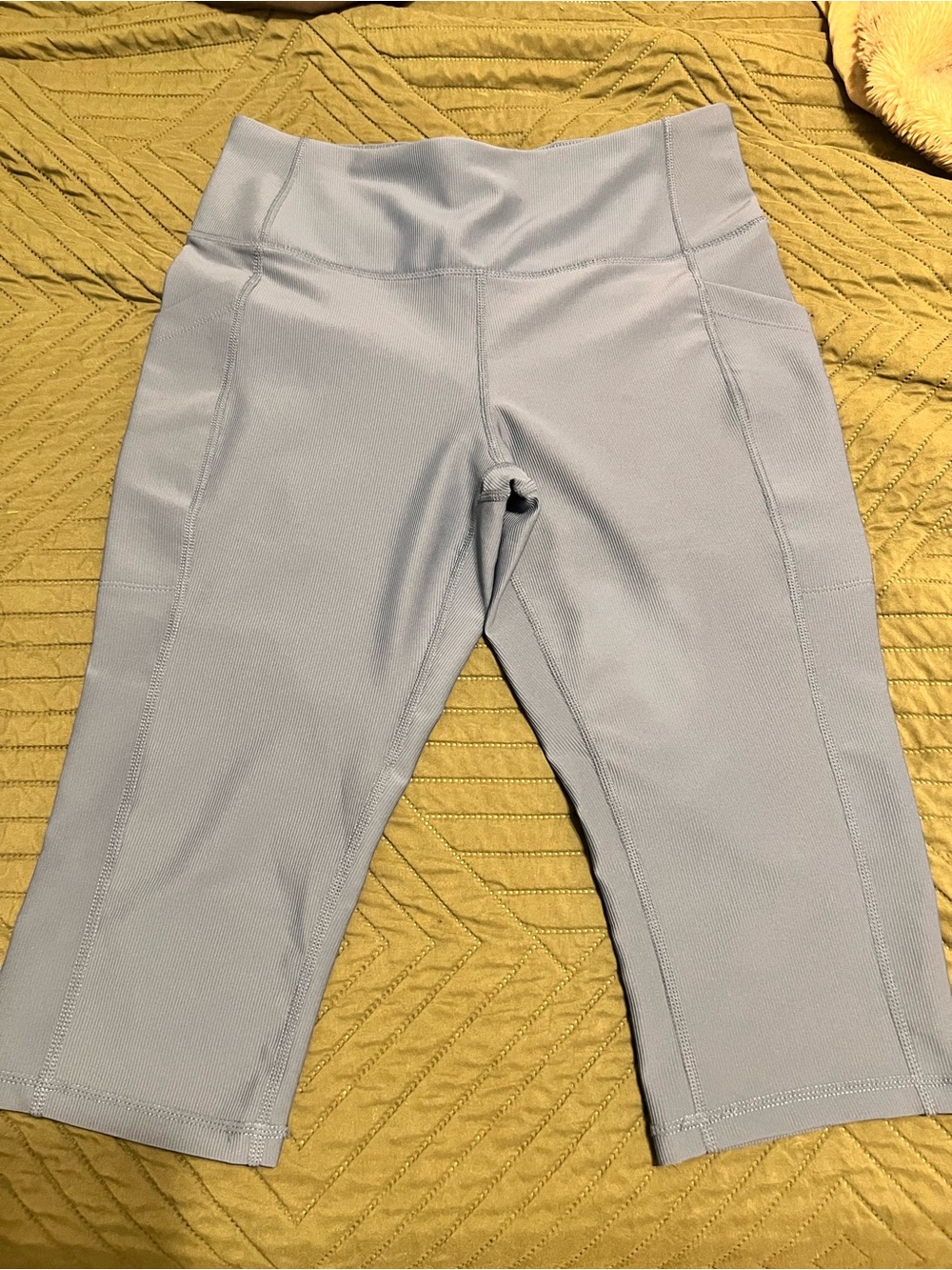 Light Blue Cropped Athletic Leggings